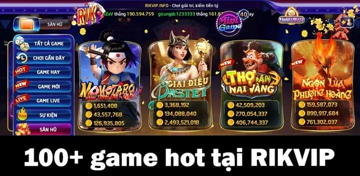 Trang chủ Rikvip 65 Không gian giải trí đa dạng với 100+ game hot tại Rikvip