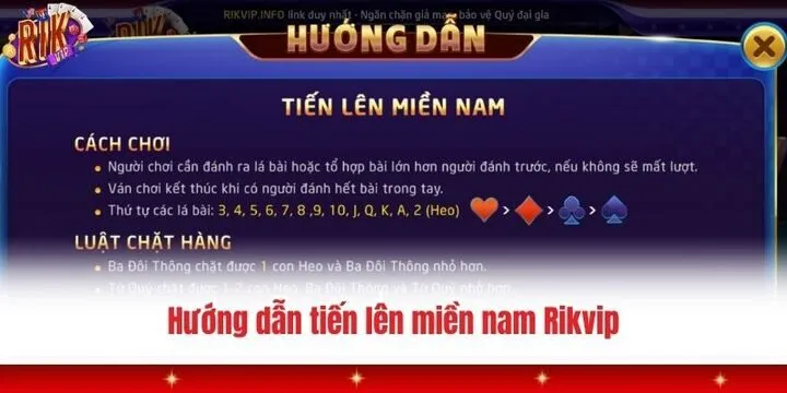 Luật đánh tiến lên miền Nam Rikvip cần biết
